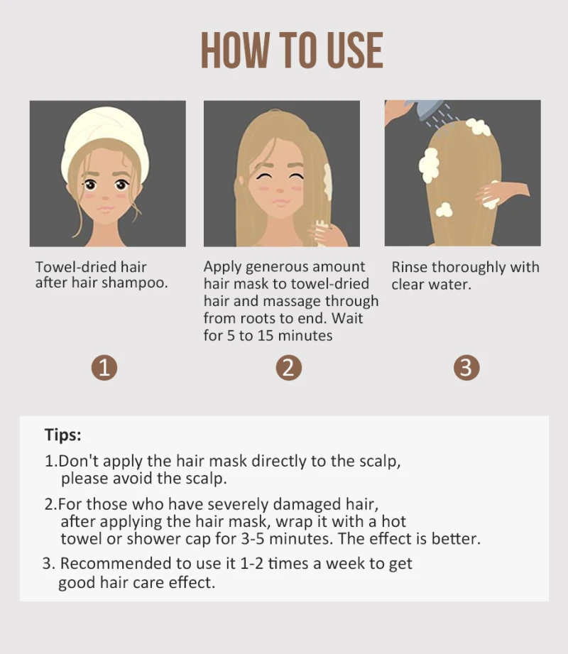 Кокосовое питания маска для волос с витамином Е 50 мл кокосового масла ремонт