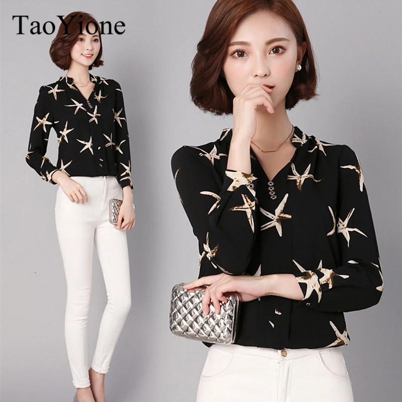 2019 Новая летняя модная женская шифоновая блузка с длинным рукавом рубашки