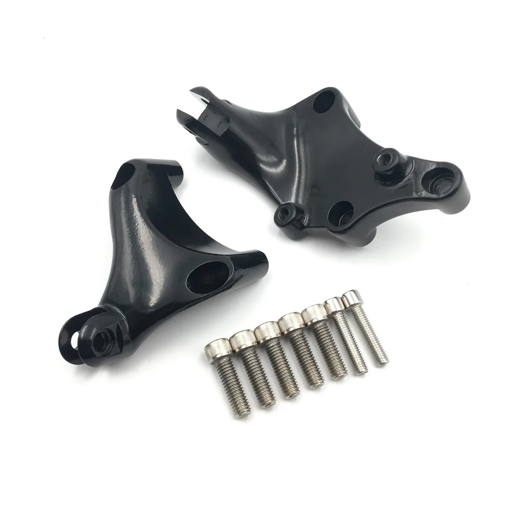 Черные мотоциклетные кронштейны для пассажирских ножек Harley XL883 1200 Sportster 2014 2017 2015