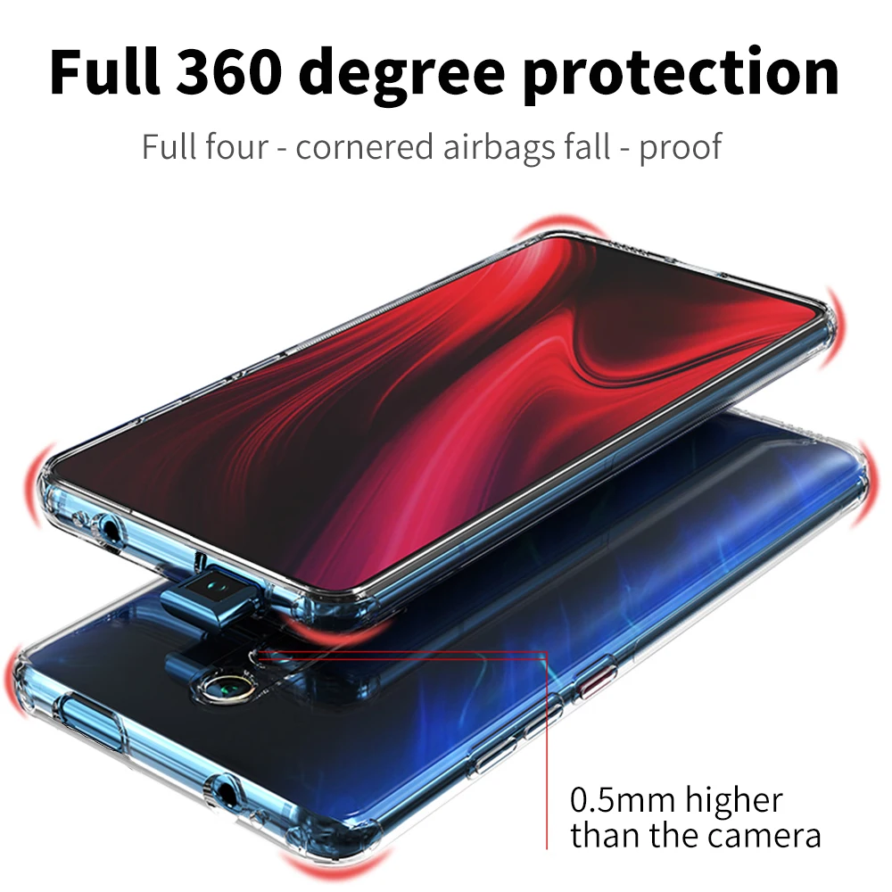 Противоударный чехол-подушка для Xiaomi redmi Note 8 7 6 5 k20 Pro Note7 защитный прозрачный