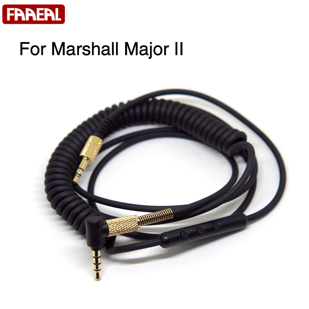 

Модный запасной аудиокабель для наушников Marshall Major II 2, удлинитель для наушников с дистанционным управлением громкостью микрофона