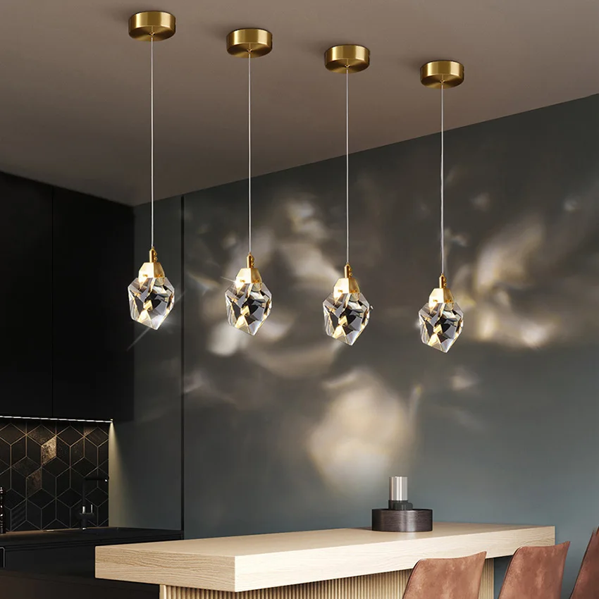 AC110-220V хрустальные светодиодные подвесные светильники в скандинавском стиле