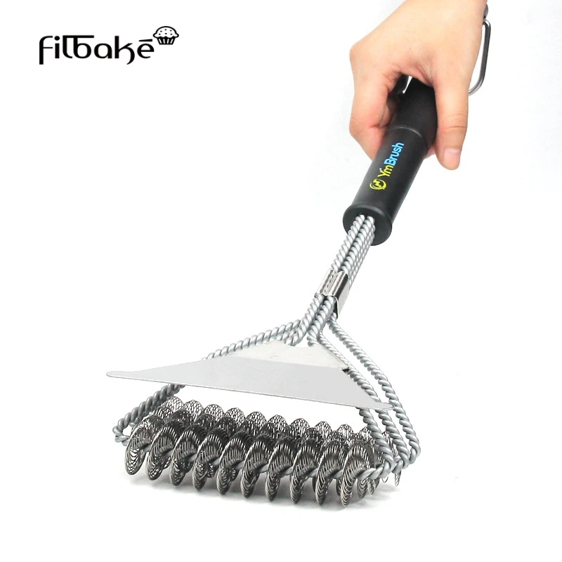 Щетка для чистки барбекю не прилипающая щетина из нержавеющей стали прочные