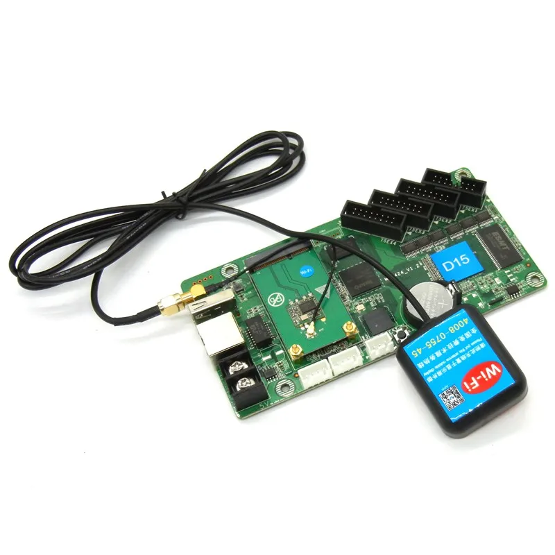 HD-D15-F, wifi, асинхронный, полноцветный светодиодный, контрольная карта, видео, USB, светодиодный дисплей, контроллер 640*64 пикселей, 4* hub75E порта
