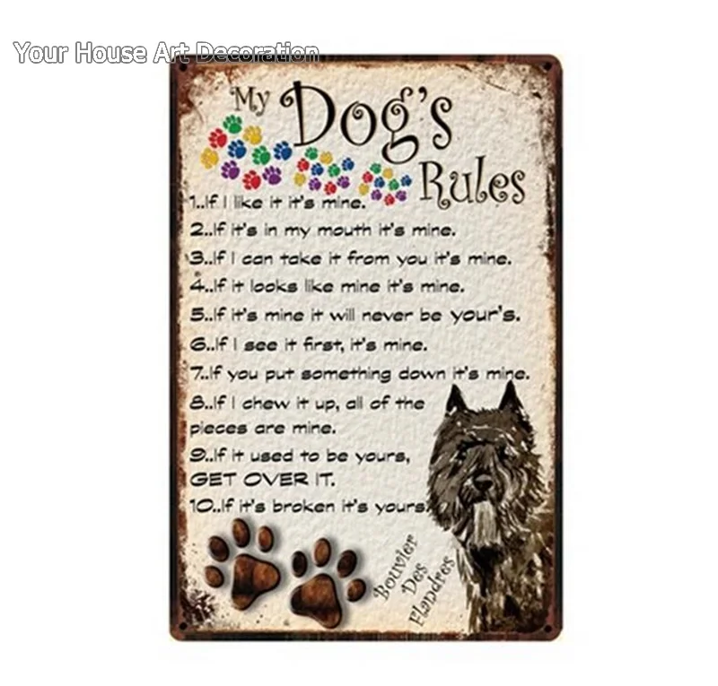 I Love My Boxer Dogs Pet Shop металлический знак жестяные правила собаки Остерегайтесь собаки Waring плакат табличка для домашнего декора настенная живопись 20*30 см - Цвет: y991