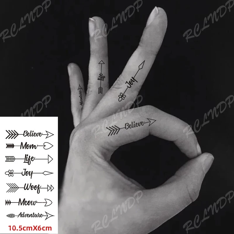Водостойкая Временная тату-наклейка имитация наклеек с надписью на английском