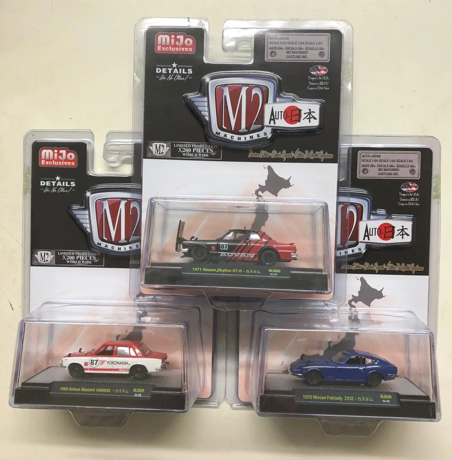 

M2 machines 1:64 Datsun Nissan Collection Metal Die-cast Simulation Model Cars Toys