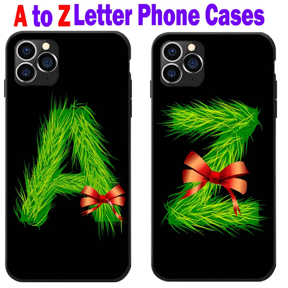 Для iPhone 5 6 7 8 11 12 Mini Pro XR X XS Plus Max SE Буквы A в Z Алфавит трава Комбинация DIY мягкие ТПУ