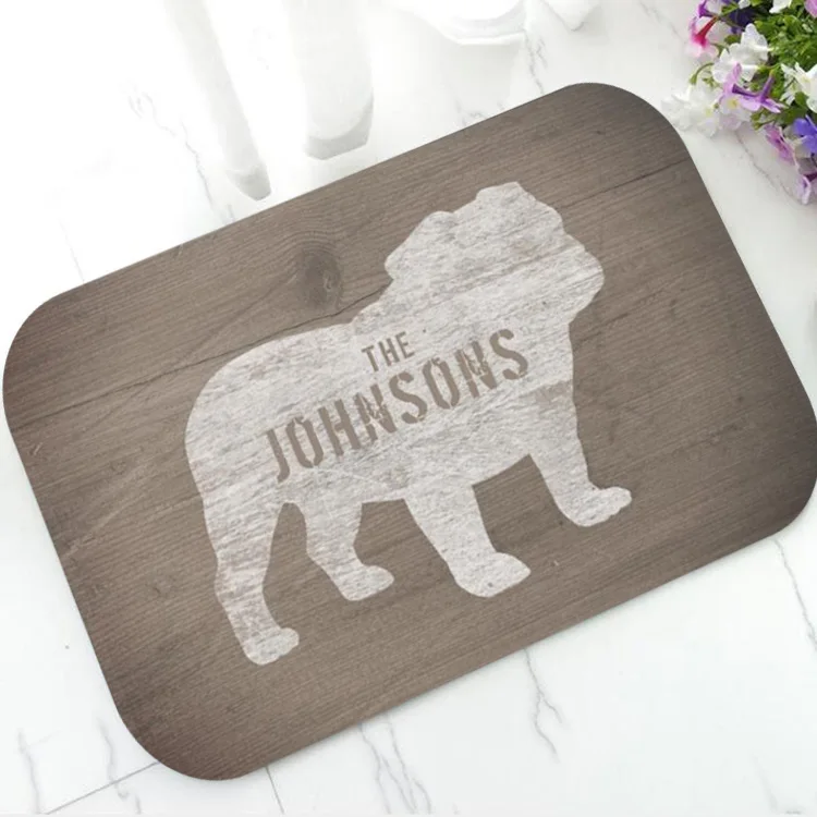 Забавный коврик для дверей бульдога новинка силуэт в деревенском стиле