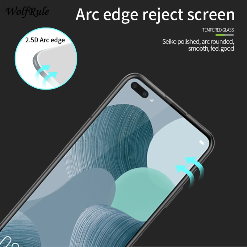 2 piezas de vidrio templado para Huawei Nova 6 vidrio 9H pegamento completo vidrio para Huawei Nova 6 Protector de pantalla para Huawei Nova 6 vidrio 6,57''-1