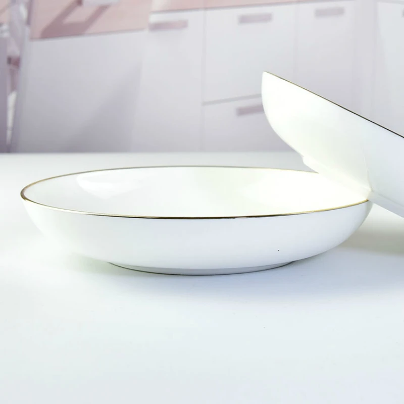 Белая керамика из костяного фарфора Пномпень бытовая оригинальная Суповая