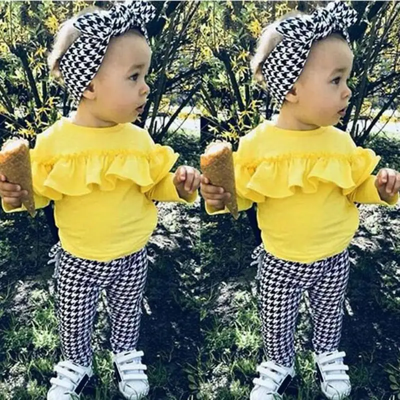 Комплект детской одежды из 3 предметов для девочек топы с длинными рукавами