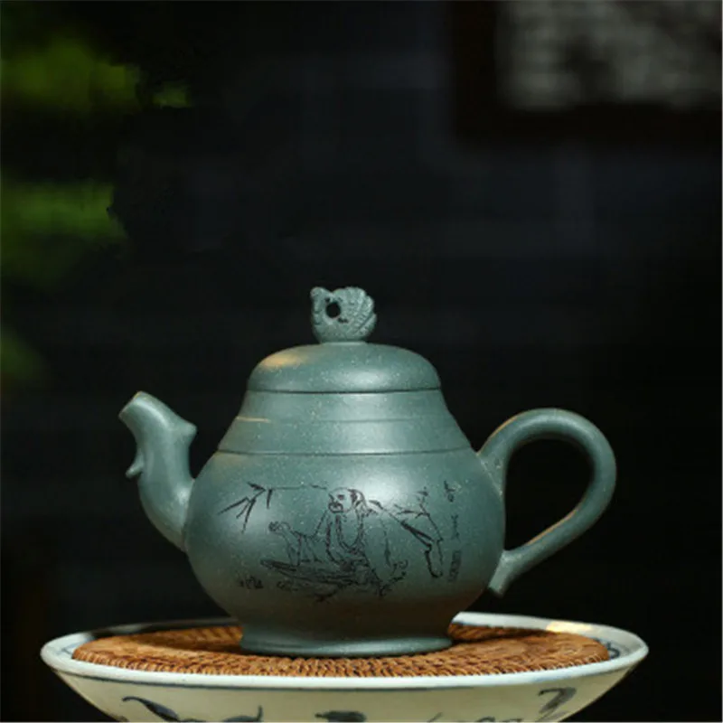

320 мл большой емкости замачивания чайник из исинской фиолетовой глины Чай горшок; Ручная работа; Зеленые глины Fengming Чай Zisha Чай комплект Чай ...