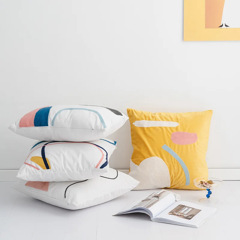 Модный чехол для подушки Вельветовая Подушка с вышивкой простая серия