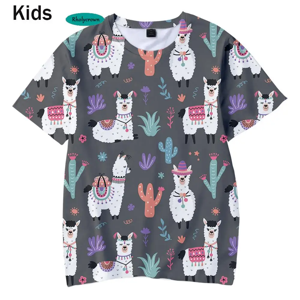 

Cute 3D Full Print Animal Alpaca Kids T shirt New Summer Short Sleeve Children' Casual t shirt Casual 3D Alpaca Boys Girls Tops