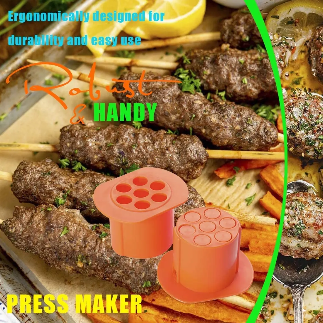 Sausage Maker 7 Sausages in One Press Manual Hot Dog Non Stick Household Barbecue Grilling Molds - BBQ Grill Accessories | Дом и сад