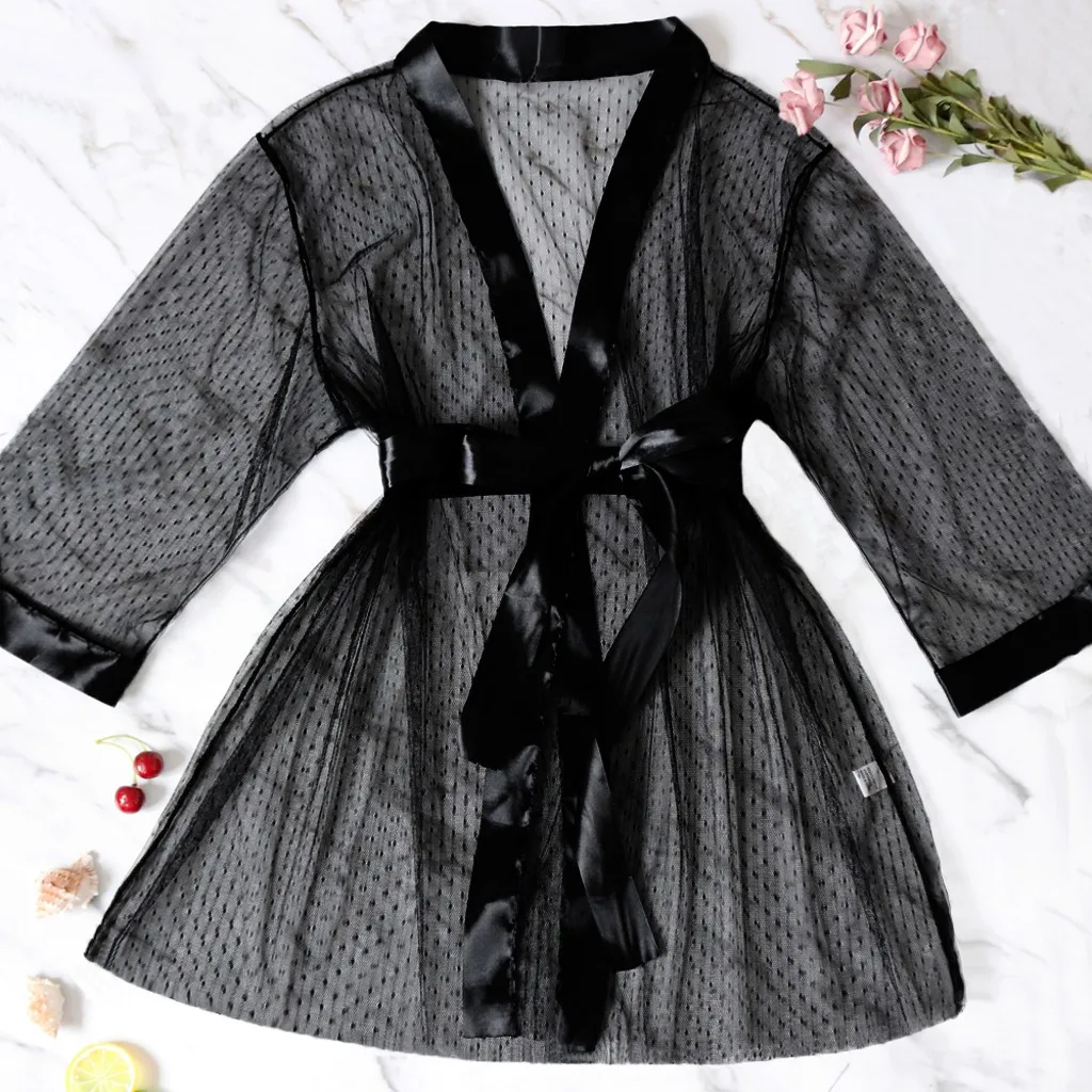 Женское Эротическое белье в сетку большого размера банный халат с длинными