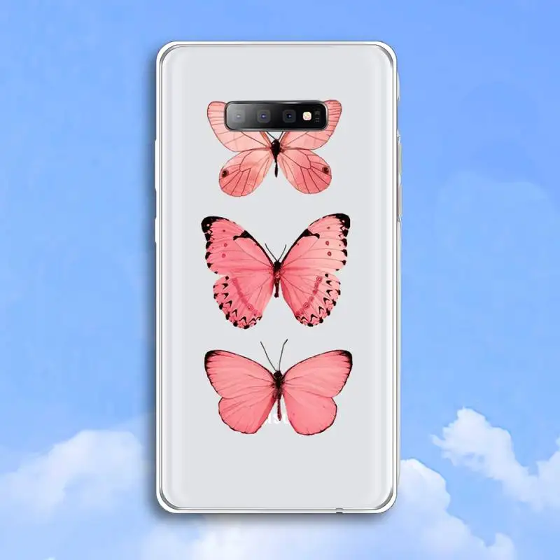 

Vintage Butterfly Fashion Phone Case Transparent For Samsung Galaxy A 71 21s S note 8 9 10 plus 20 ultra