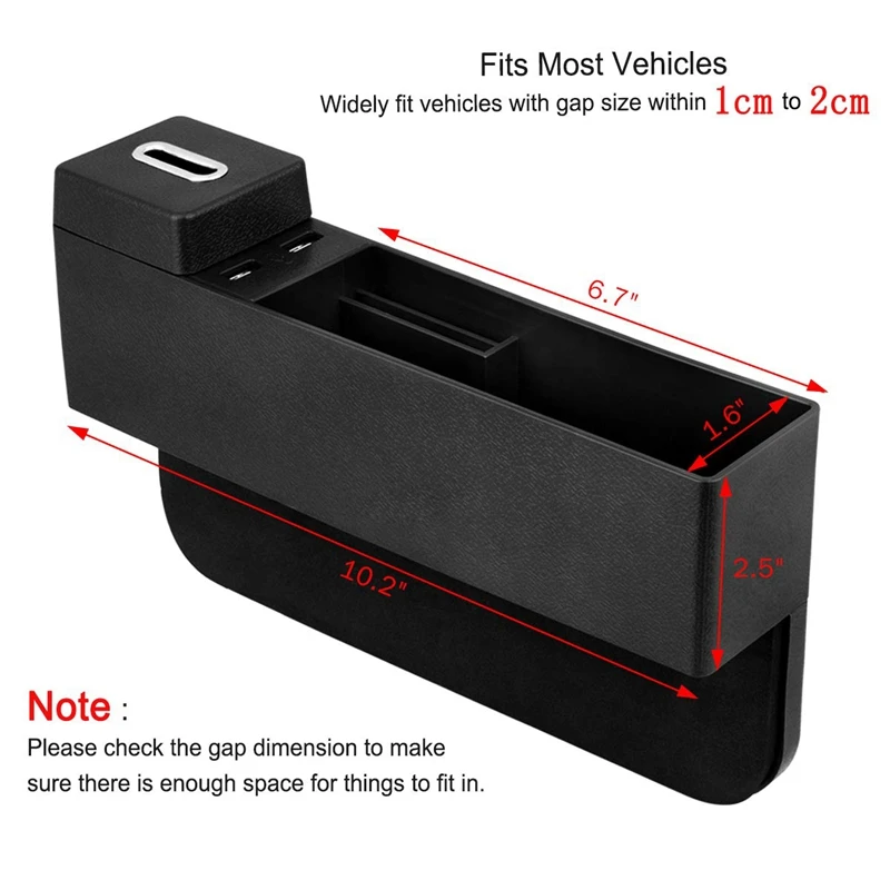 Car space Filler Organizer Seat Side Pocket With Coin Box And 2 Usb Charging Hub For Cell Pho | Автомобили и мотоциклы