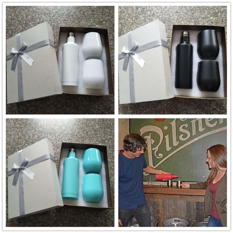 Подарочный набор 12 унций в виде яйца бокалы для вина и бутылки Изолированный