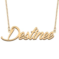 destinee name necklace for women stainless steel jewelry 18k gold plated nameplate pendant femme mother girlfriend gift