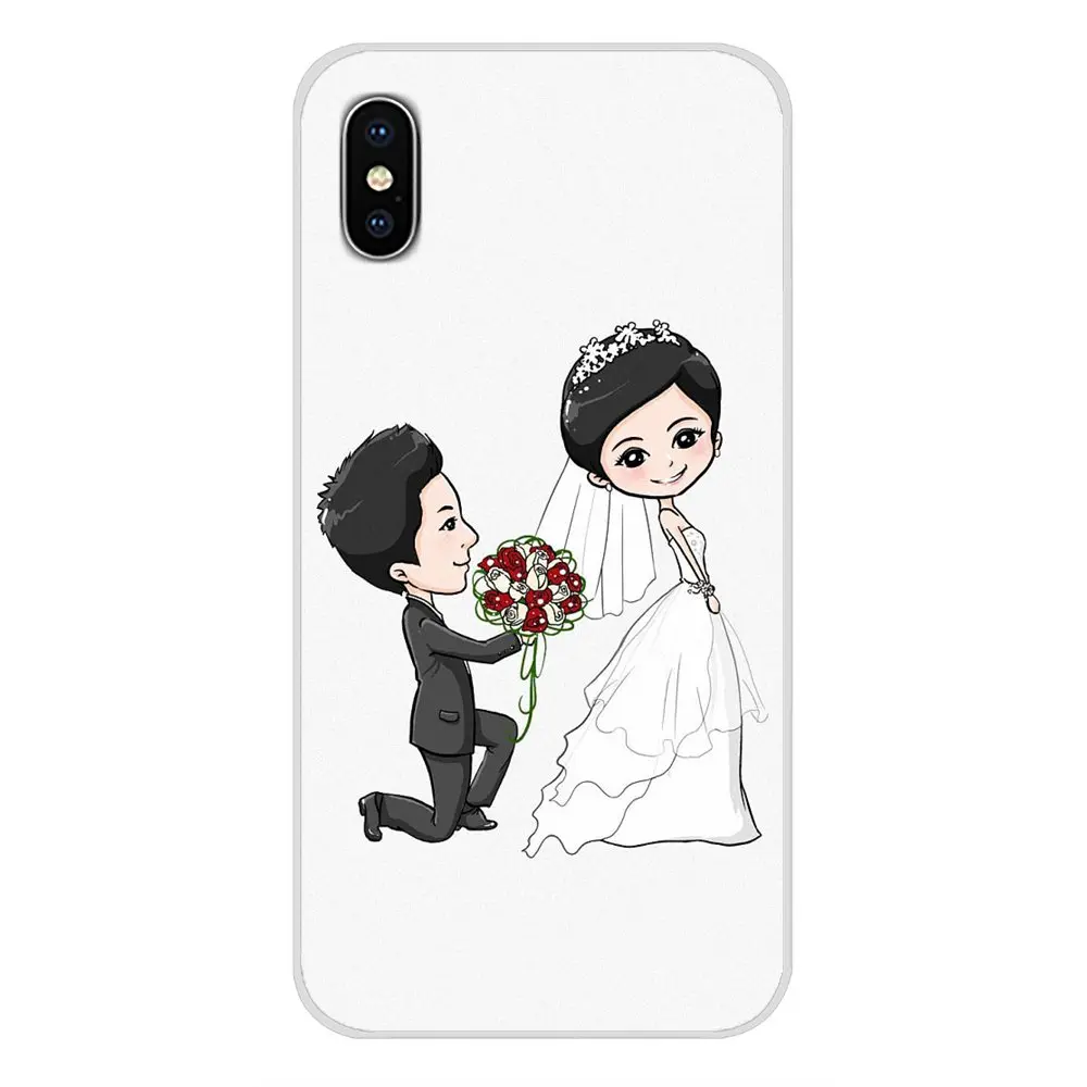 Свадебные чехлы для невесты и жениха Xiaomi Redmi Note 3 4 5 6 7 8 Pro Mi Max Mix 2 2S Pocophone F1