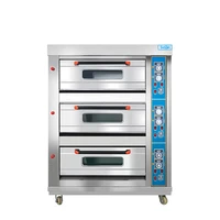 commercial baking oven 3 deck 6 trays gas oven stainless steel pizza bread bakery equipment roaster machine