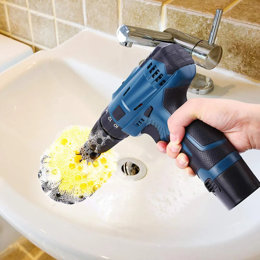 

Drill Brush Attachment Set Scouring Pads Power Scrubber Cleaning Kit for Bathroom Kitchen Tile GQ