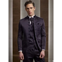 men suit 2020 three pieces jacketpantsvest formal italian stand collar slim fit wedding suit for men custom made male suit