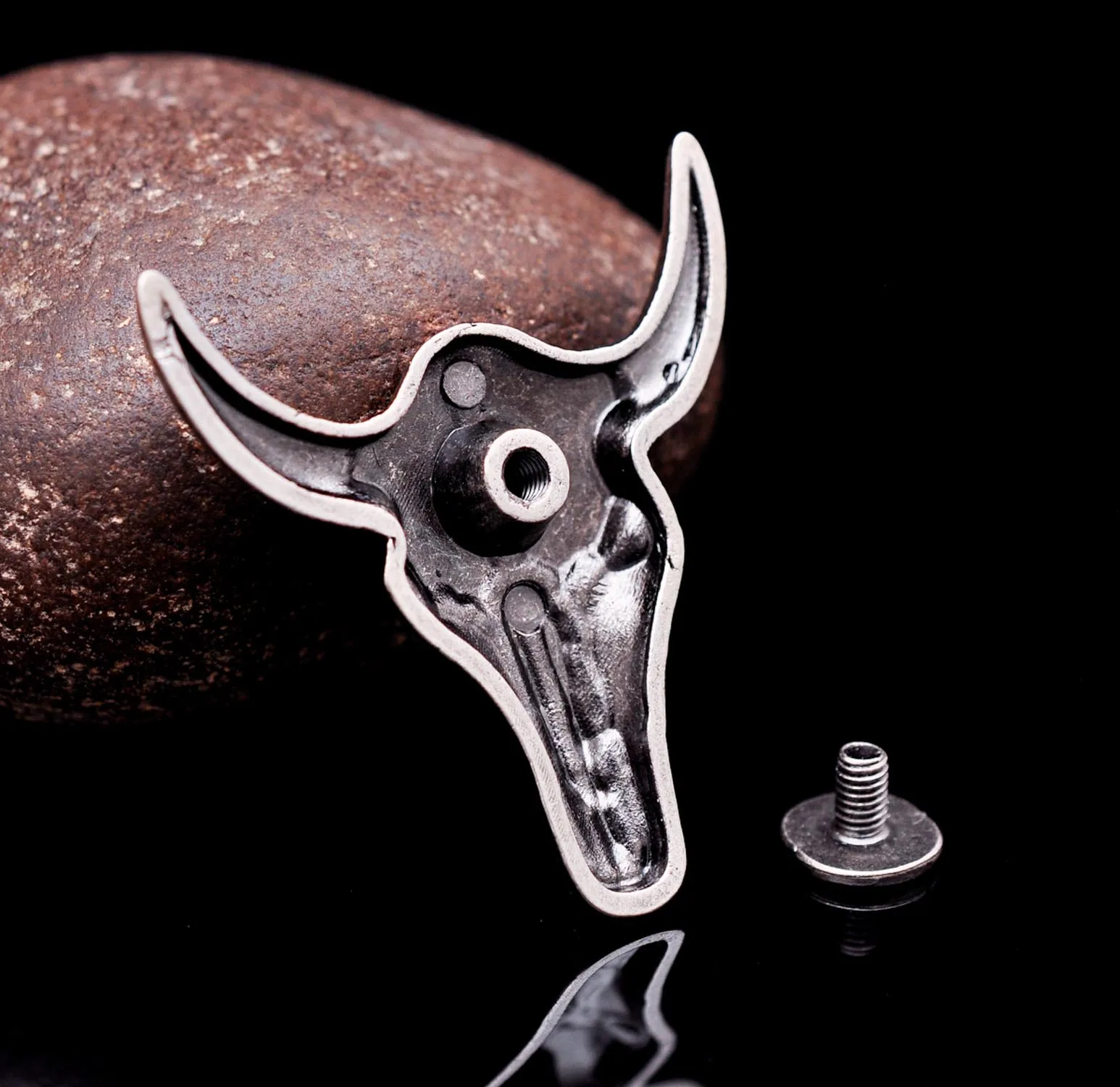10 шт. античный серебряный западный ковбой Техасский бык Buffalo Longhorn Голова Череп кожевенное ремесло седло Conchos Западный Декор отвертка