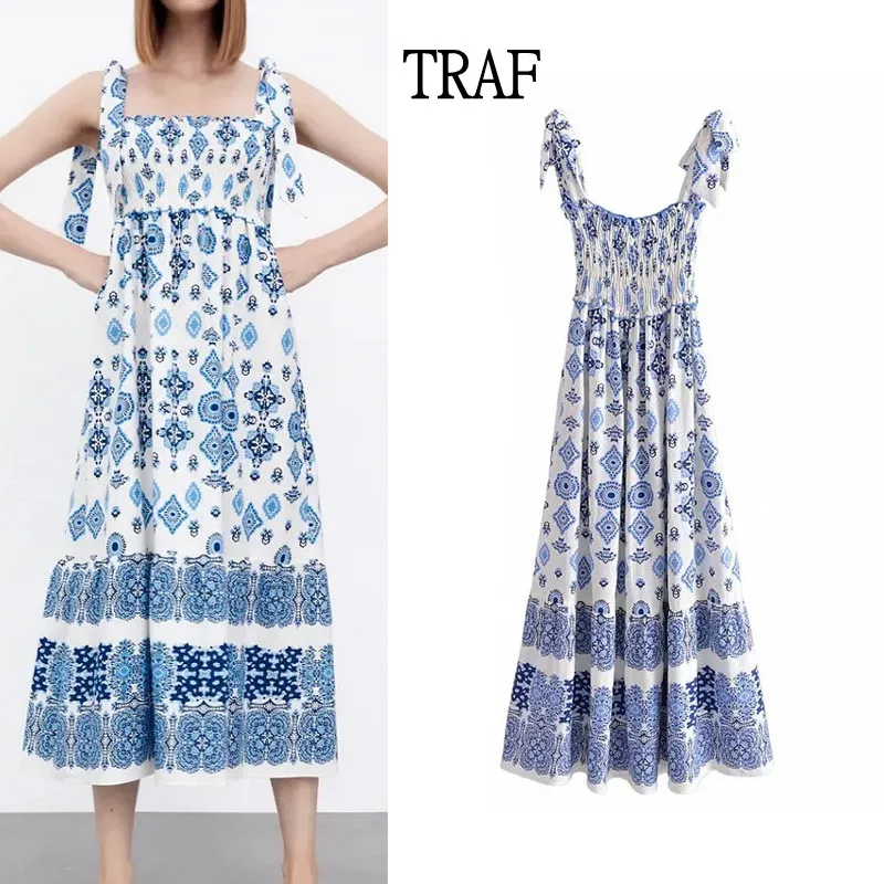 

Летнее платье-комбинация в китайском стиле, с рюшами