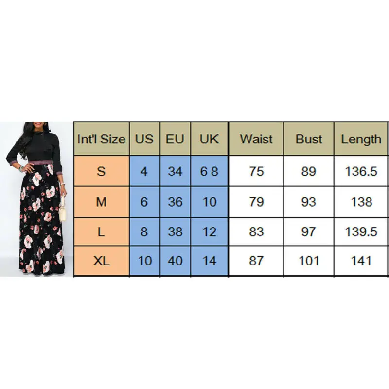 Женское длинное платье в стиле бохо черное Повседневное Платье макси с длинным