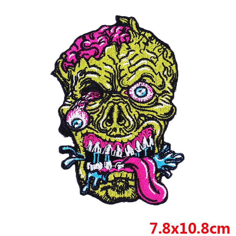 DIY Череп нож патчи для детей Одежда утюг на горный хрусталь аппликации в полоску