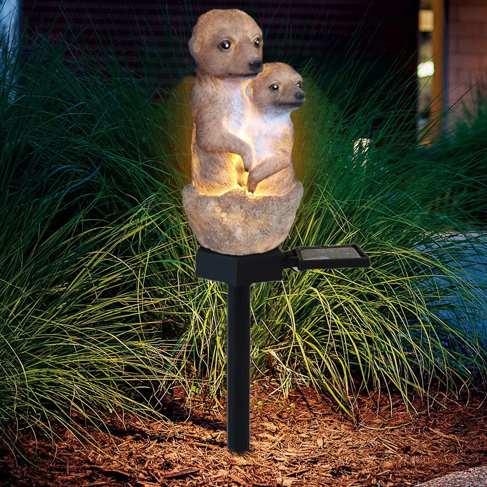 

LED Solar Cute Meerkat Solar Light Waterproof Outdoor Lamp Garden Lawn Stake Christmas Holiday Decor Christmas Cartoon Land Lamp