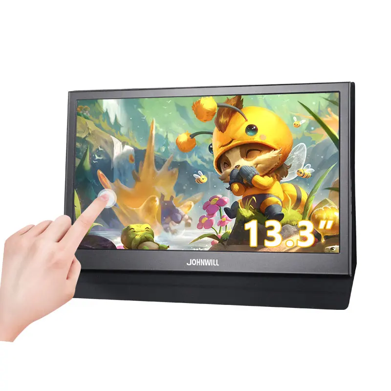 13.3 1920x1080 Touch Портативный монитор 15,6 13,3 дюймов сенсорный экран HD lcd HDMI USB дисплей для компьютера PC PS4 1080P ips игровой монитор Raspberry Pi - Цвет: 13.3 1920x1080 Touch