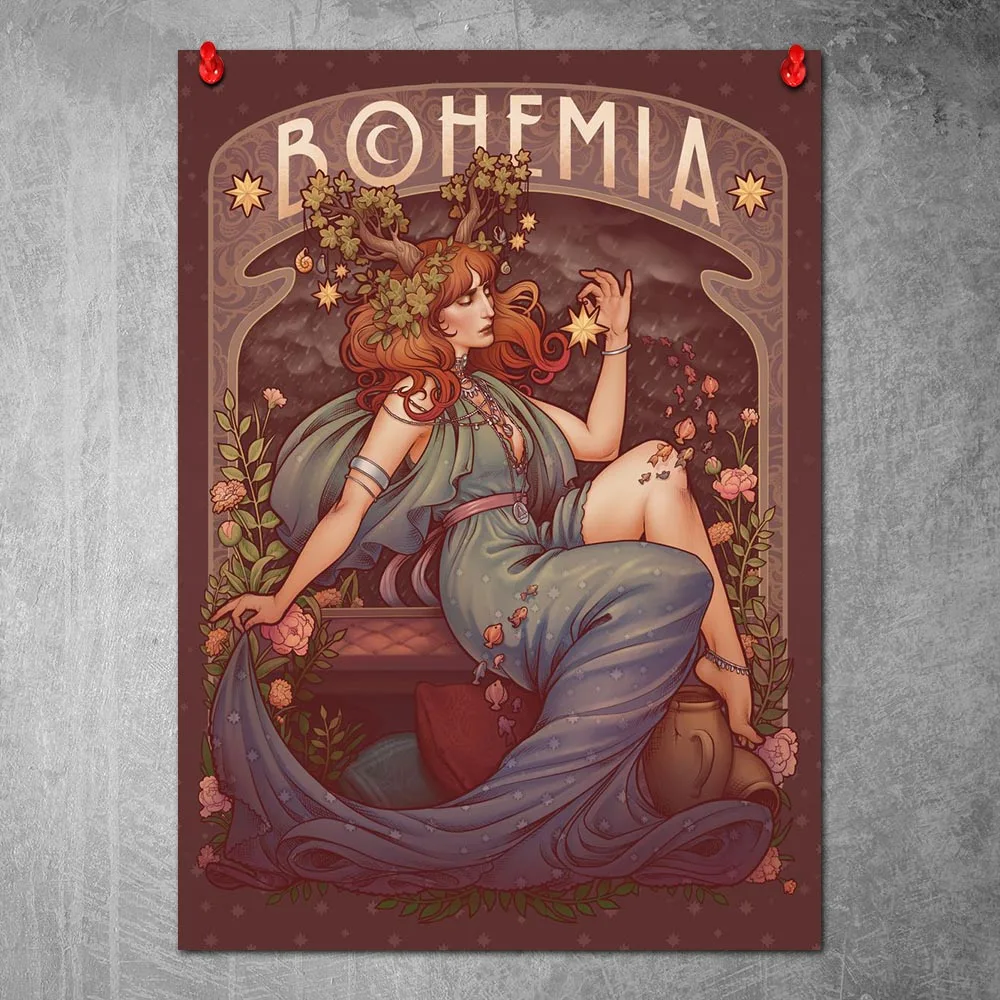 Без рамки HD проектор для домашнего украшения печать женщина с длинными ветки на