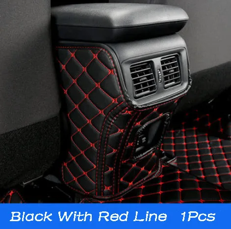 Red Line 1Pcs Автомобиль все включено заднее сиденье анти-Kick Pad задняя спинка сиденья Крышка B столб защитный коврик для Toyota RAV4 RAV-4 - Название цвета: Red Line 1Pcs