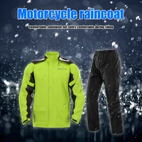 sulaite motorcycle rain suit waterproof raincoatrain pants poncho rain jacket motorbike scooter riding rain suit 1 set green