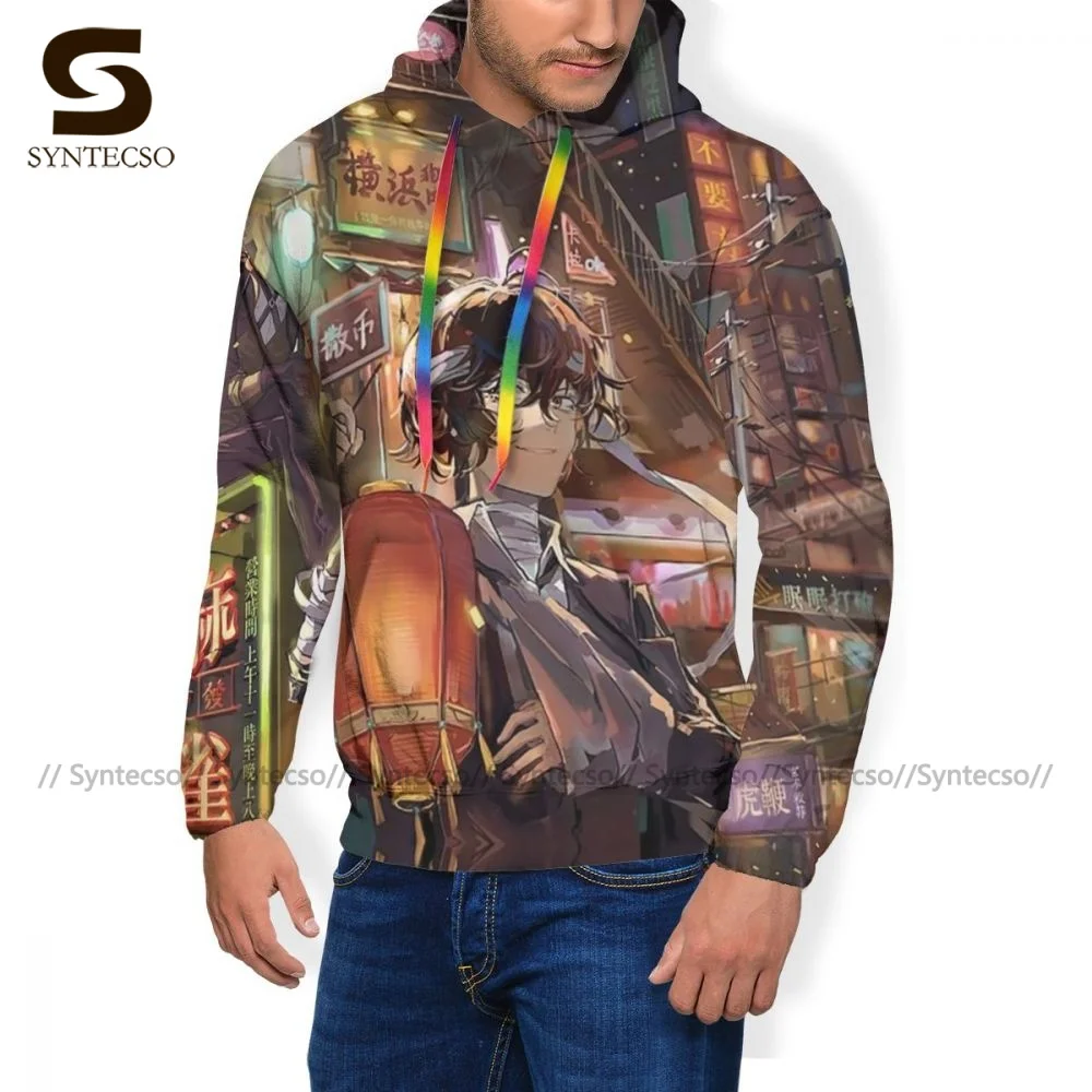 

Casual Bungou Stray Dogs Hoodies Winter Polyester Hoodie Outdoor Long Length Pullover Hoodie Men XXXL