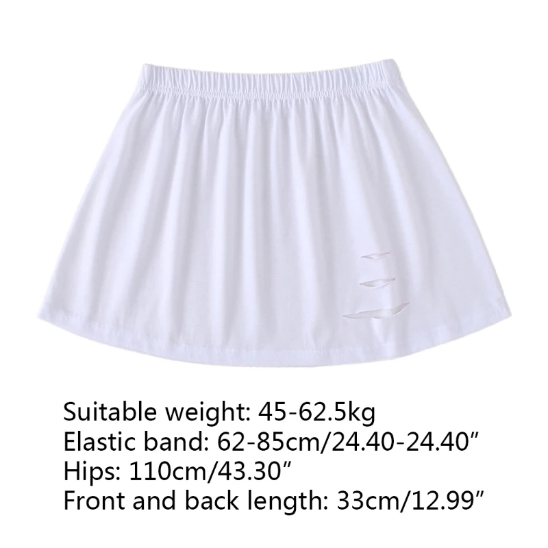 

Women Flared False Fake Hem Distressed Ripped Hole Solid Color Elastic Waist Detachable Skirt Sweater Decorative Apron