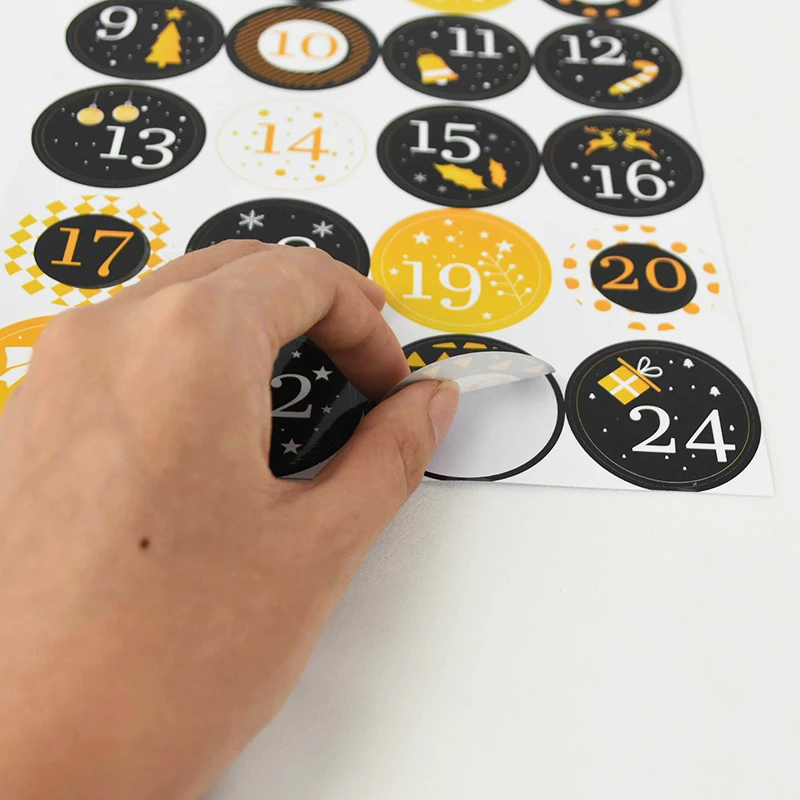 24 шт. Рождественский календарь 1 числа Уплотнительная наклейка