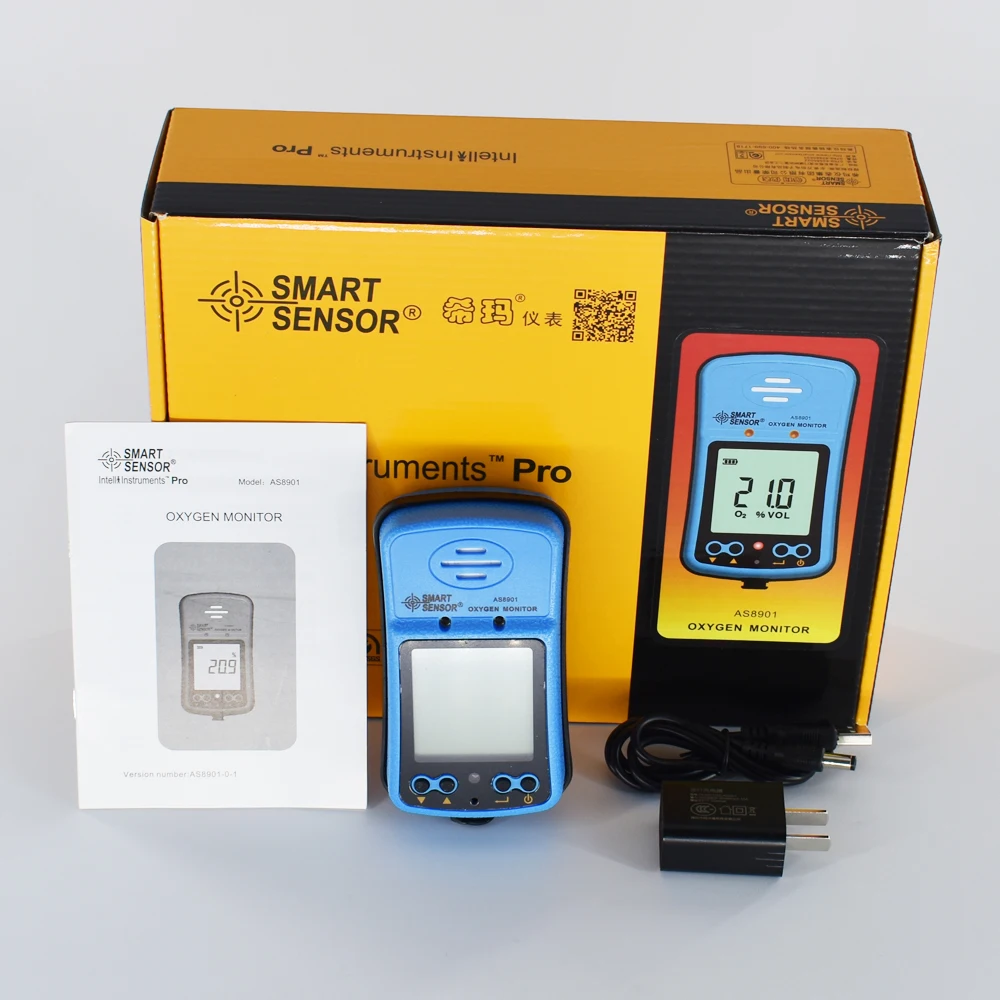 

AS8901 portable O2 Gas analyzer Digital oxygen O2 gas Detector Sound Light Alarm 80 db 0-30%VOL