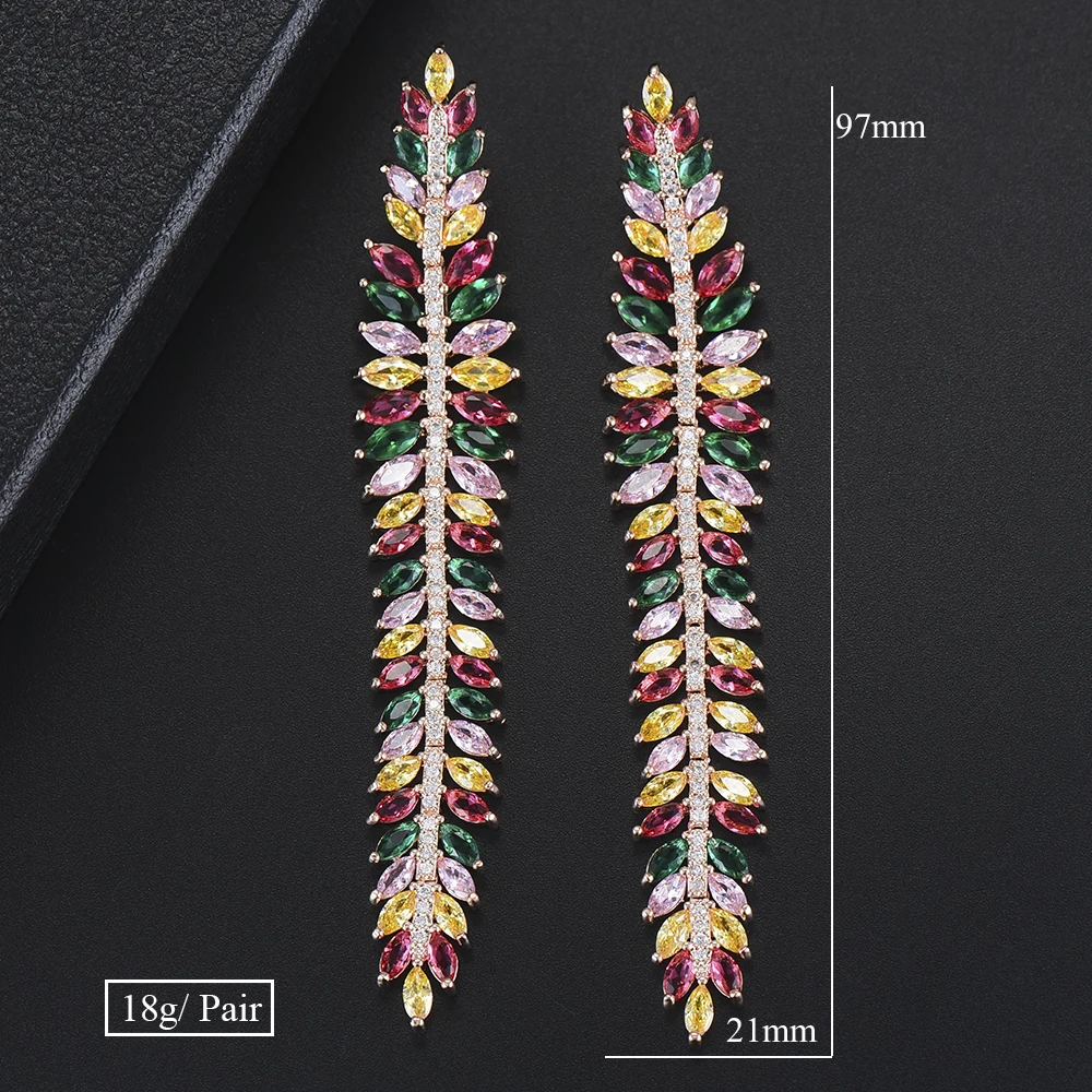 

LARRAURI Luxury Bridal Wedding Jewelry For Women Party Daily Wear Earrings Trendy AAA Cubic Zirconia Earrings