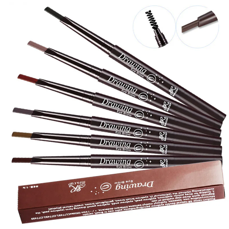 

Natural Makeup Double Head Super Fine Eyebrow Pencil Waterproof Lasting Eyes 7 Color Optional Make Rotatable Up Pen