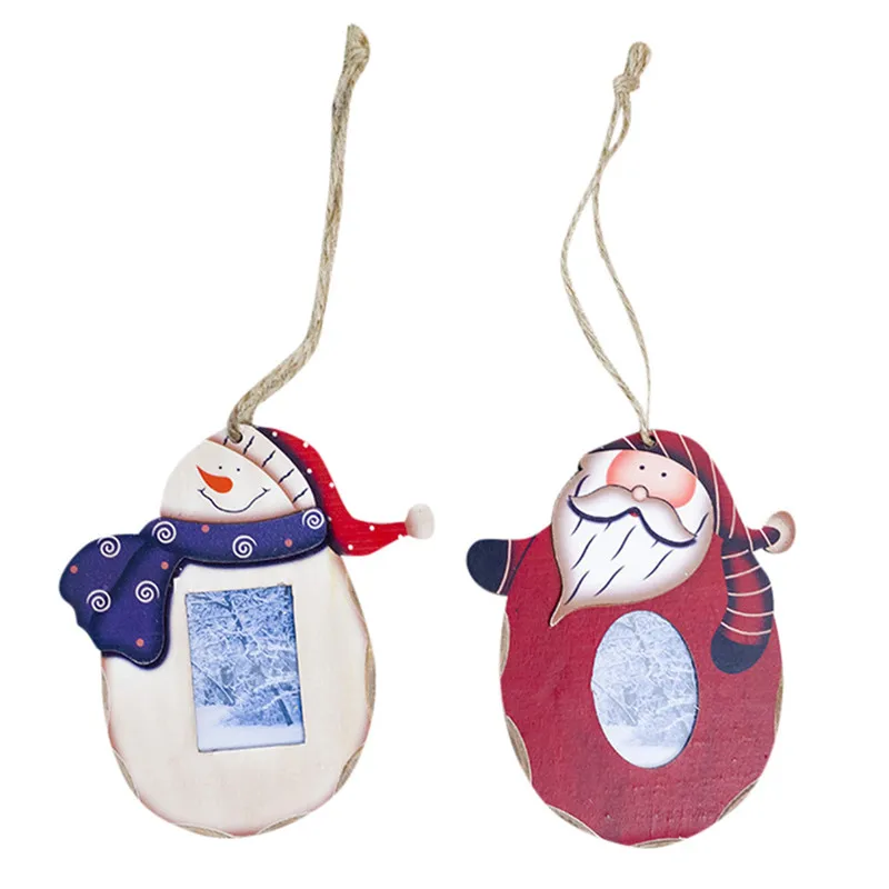 Снеговик деревянные декоративные элементы деревенская Новогодняя фоторамка