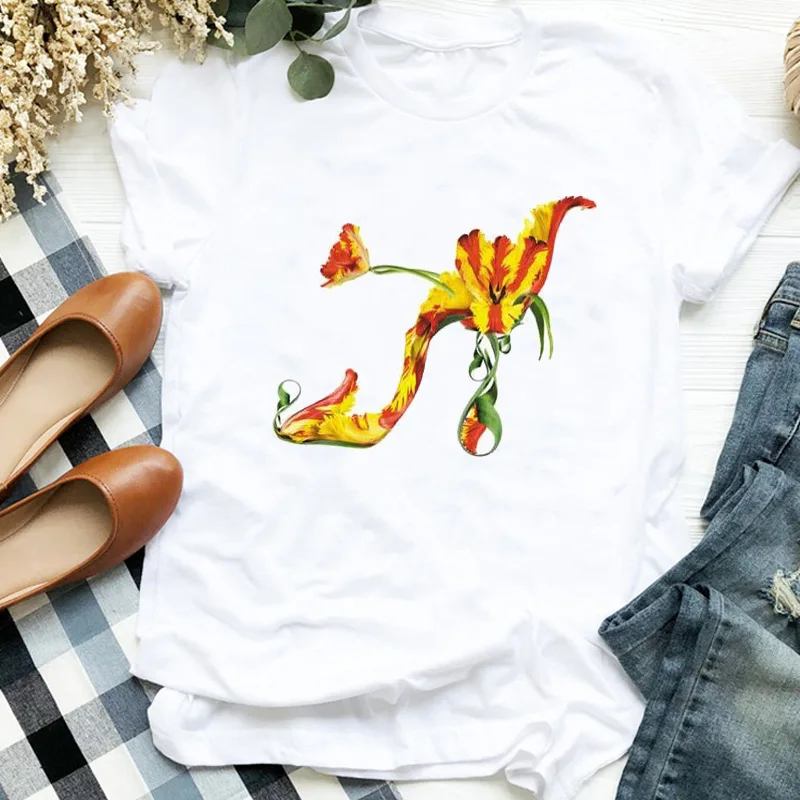 Милая женская уличная одежда с цветочным принтом для отдыха футболка рубашка