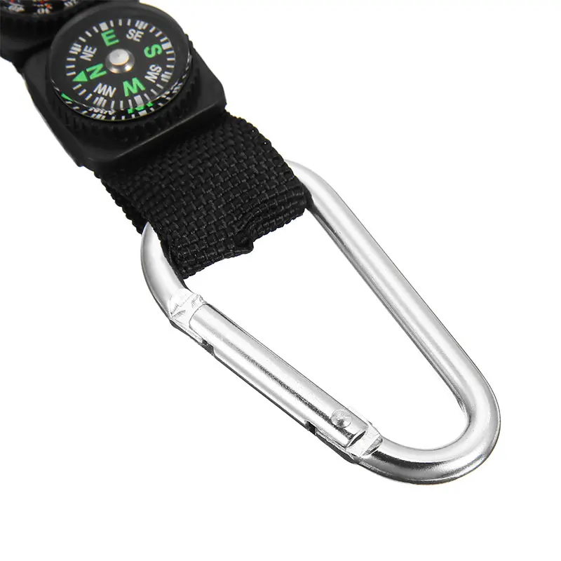 3 in 1 Mini Multifunction Hiking Travel Compass Thermometer Carabiner Key Ring Camping First Aid Kits Safety Survival Tools Hot | Спорт и