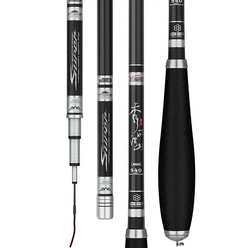 2.7M-5.4M Fishing Rod Carbon Fiber Telescopic Angeln Canne a Peche Vara De Pesca Hand Poles Carp Wedkarstwo Olta Spinning Sticks enlarge