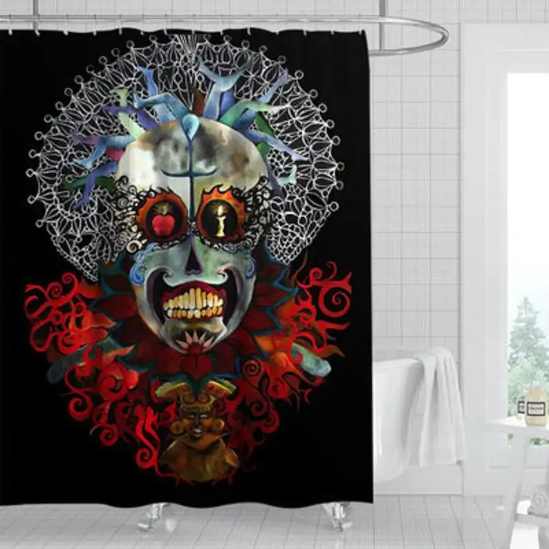 

Abstract Art Horrible Skull Curtain Personalized Décor