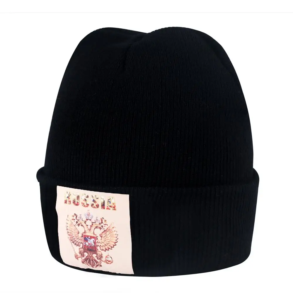 Черная Русская Шапка шапочка с двойным орлом шапочки Мужская короткая шапка